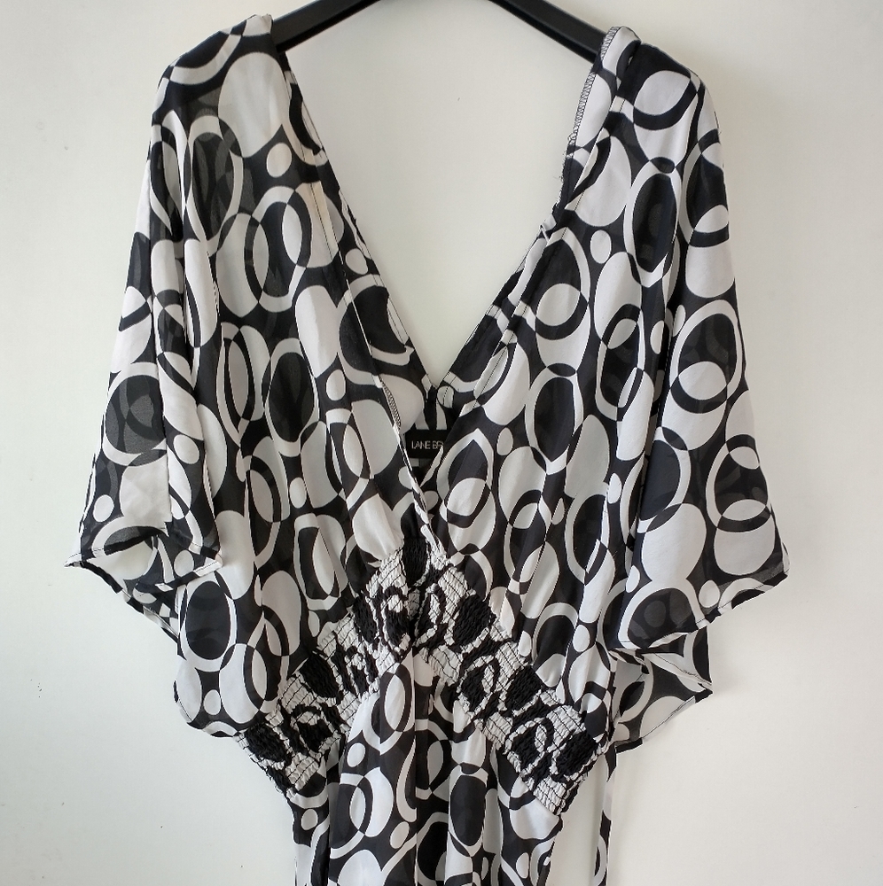 Lane Bryant Cover Up Dolman Sleeve Circle Print
